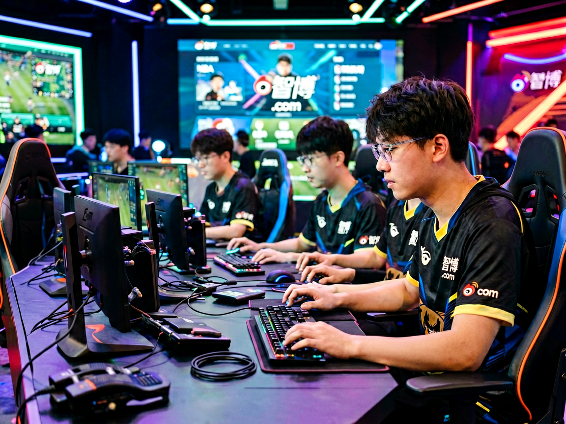 智博1919电竞项目专区，选手在职业赛场上专注操作